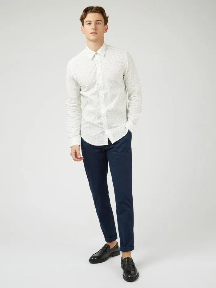 Men Ben Sherman Long Sleeve Shirts Scattered Spot Print LongSleeve Shirt 8211 Ivory Men Ben Sherman Long Sleeve Shirts Scattered Spot Print LongSleeve Shirt 8211 Ivory