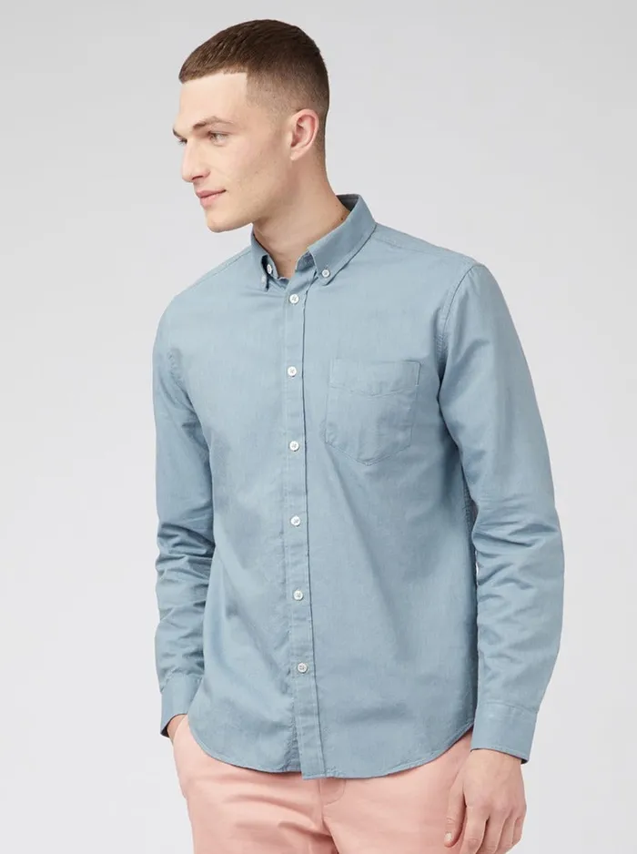 Men Ben Sherman Long Sleeve Shirts Signature Organic Oxford Shirt 8211 Blue Shadow Men Ben Sherman Long Sleeve Shirts Signature Organic Oxford Shirt 8211 Blue Shadow