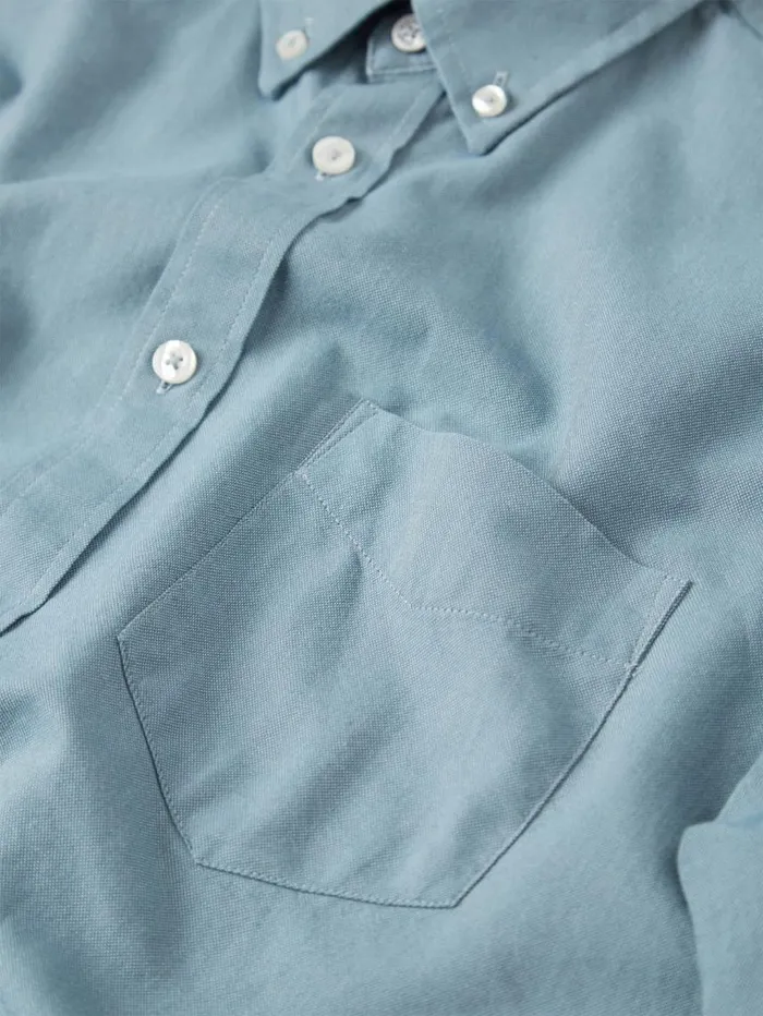 Men Ben Sherman Long Sleeve Shirts Signature Organic Oxford Shirt 8211 Blue Shadow