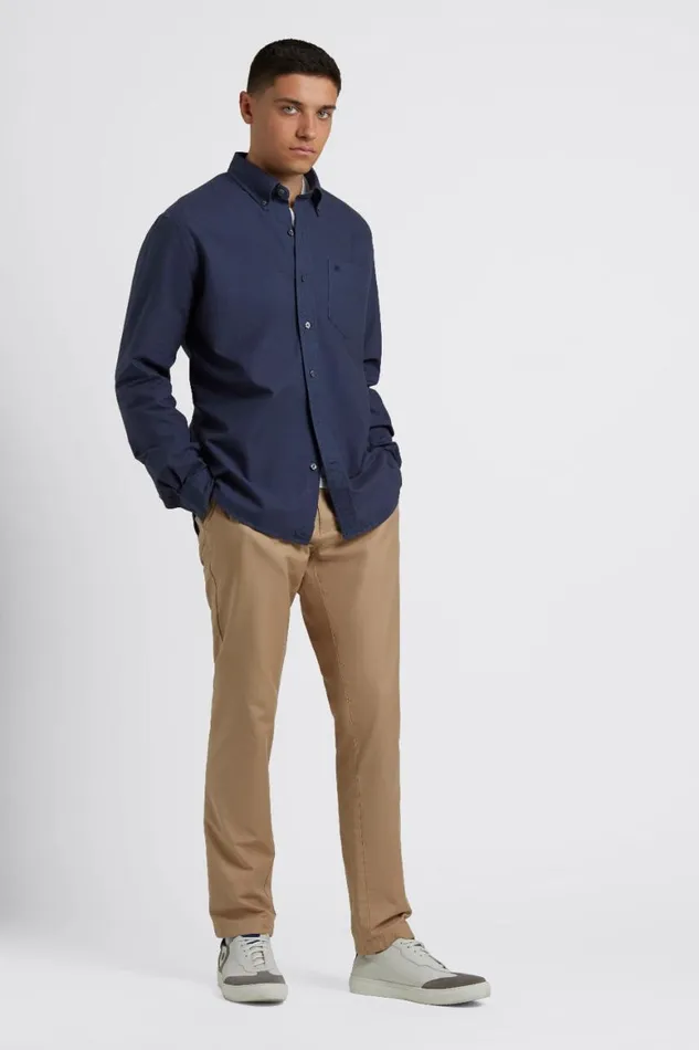 Men Ben Sherman Oxford Shirts Beatnik Oxford Garment Dye Shirt 8211 Indigo