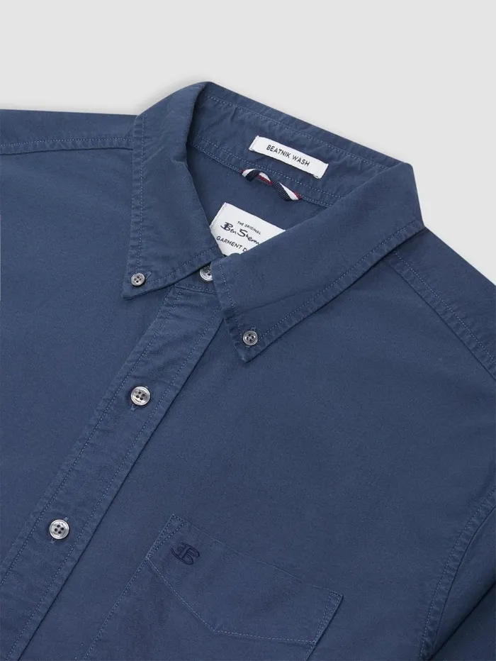 Men Ben Sherman Oxford Shirts Beatnik Oxford Garment Dye Shirt 8211 Indigo