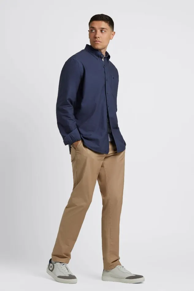 Men Ben Sherman Oxford Shirts Beatnik Oxford Garment Dye Shirt 8211 Indigo