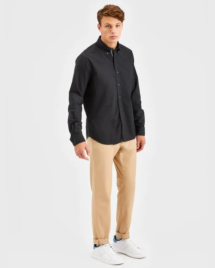 Men Ben Sherman Oxford Shirts Beatnik Oxford Garment Dye Shirt 8211 Washed Black