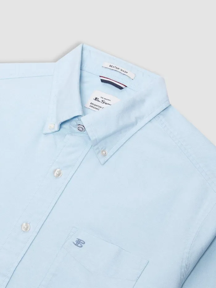 Men Ben Sherman Oxford Shirts Brighton Oxford Organic Shirt 8211 Sky Blue