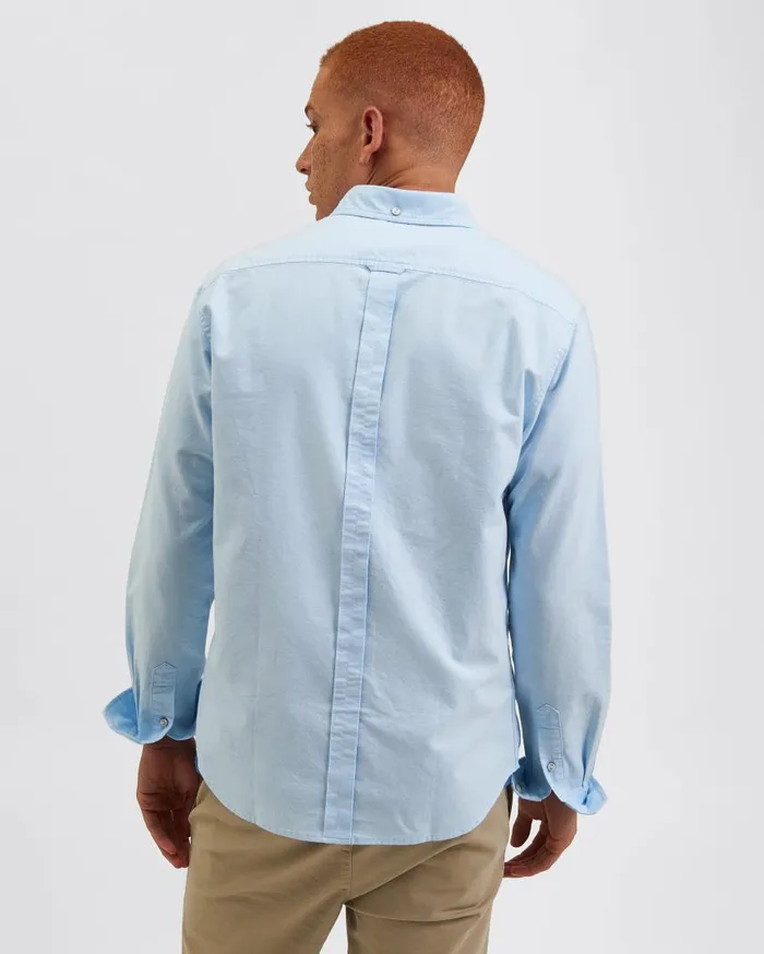 Men Ben Sherman Oxford Shirts Brighton Oxford Organic Shirt 8211 Sky Blue