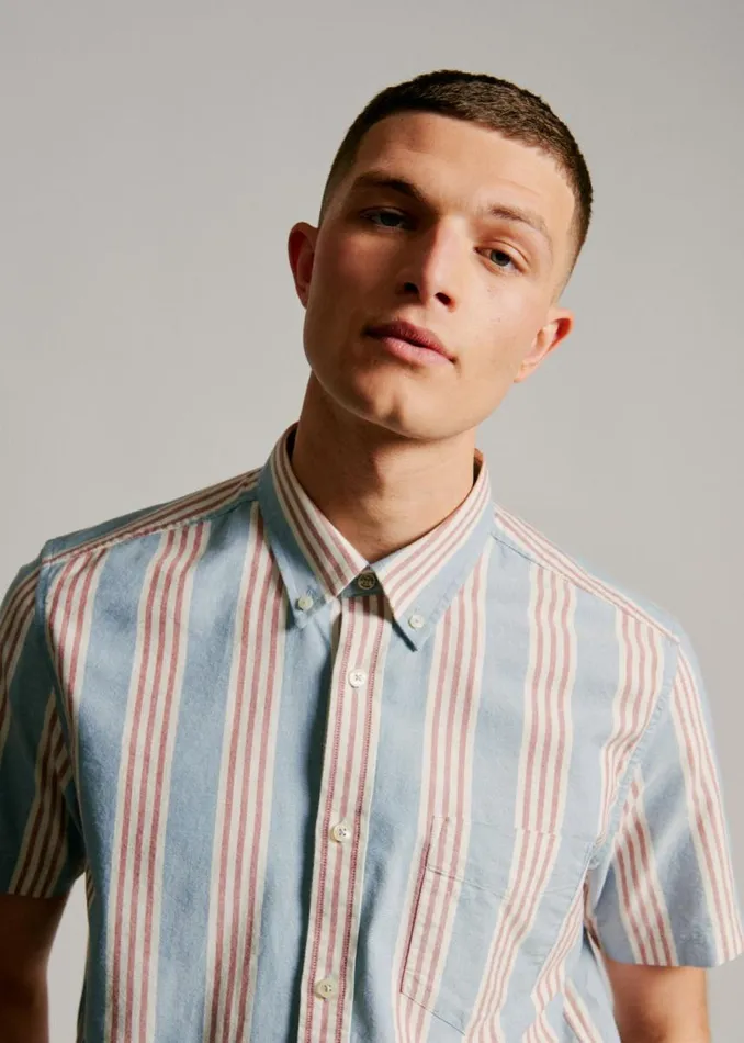 Men Ben Sherman Short Sleeve Shirts Ivy Block Stripe ShortSleeve Shirt Men Ben Sherman Short Sleeve Shirts Ivy Block Stripe ShortSleeve Shirt