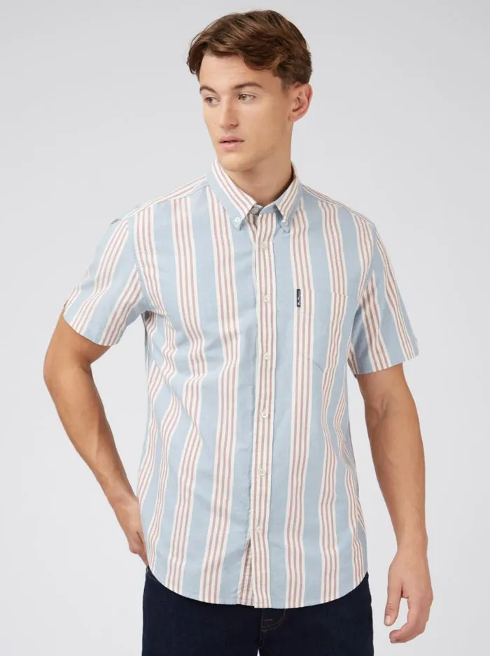 Men Ben Sherman Short Sleeve Shirts Ivy Block Stripe ShortSleeve Shirt Men Ben Sherman Short Sleeve Shirts Ivy Block Stripe ShortSleeve Shirt