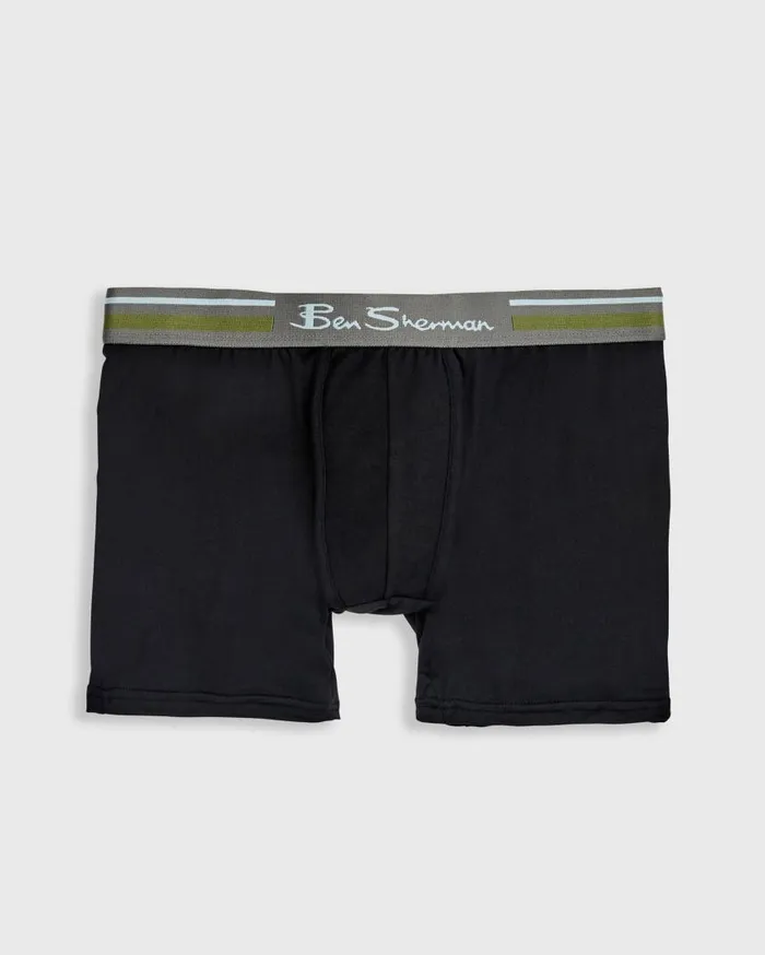 Men Ben Sherman Underwear 4Pack Microfiber Boxer Briefs 8211 BlackRedGreyBlue