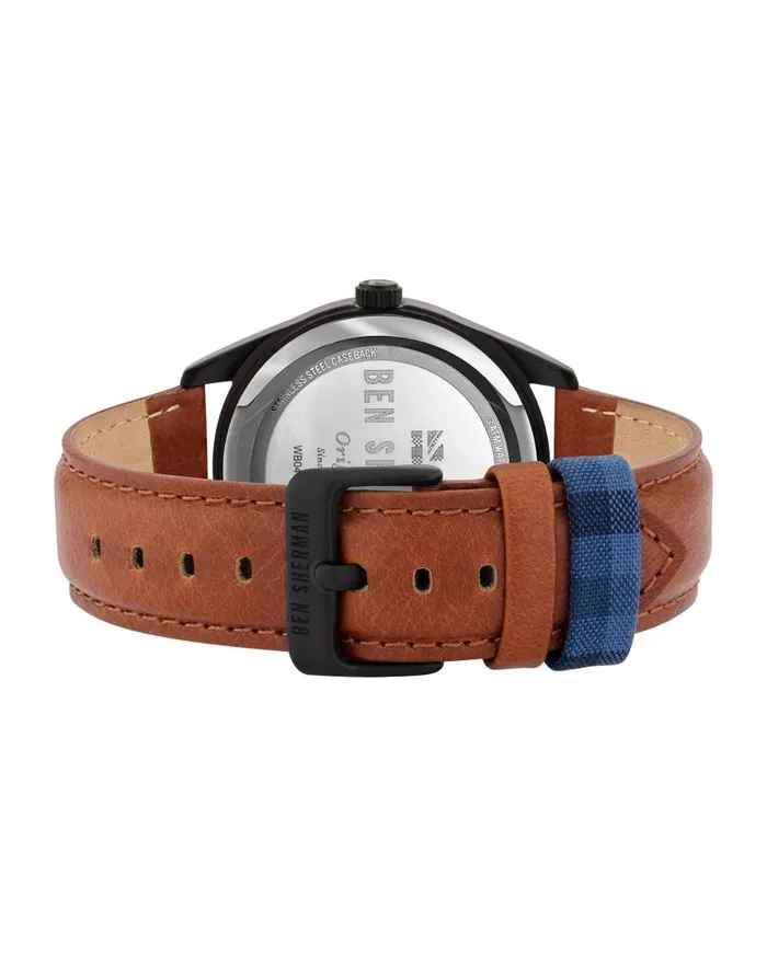 Men Ben Sherman Watches Carnaby Check Watch 8211 TanBlackBlack