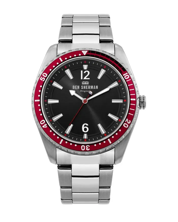 Men Ben Sherman Watches Ronnie Diver Watch 8211 SilverBlackSilver