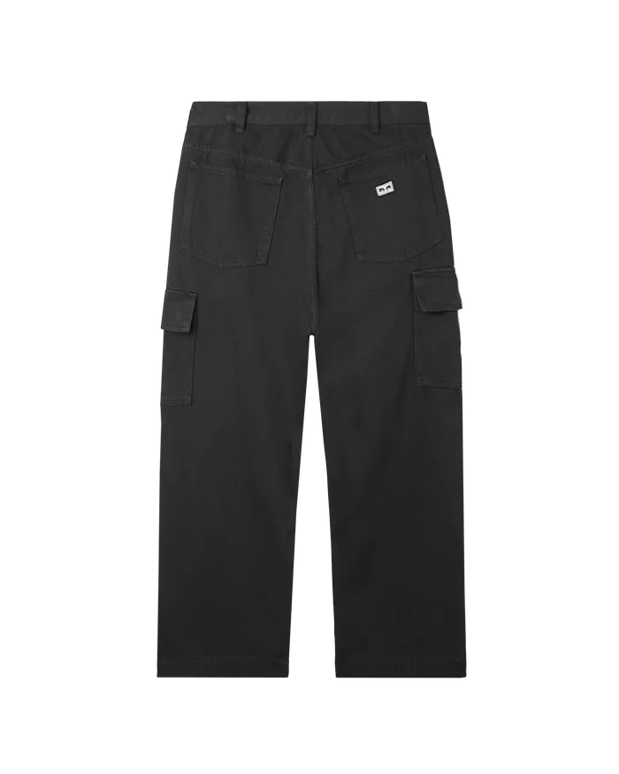 Men BIGWIG CARGO DENIM PANT Black Faded Wash BOTTOMS OBEY Clothing