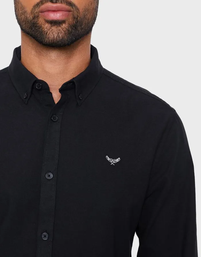 Men Black Cotton Long Sleeve Slim Fit Shirt Threadbare Shirts Men Black Cotton Long Sleeve Slim Fit Shirt Threadbare Shirts