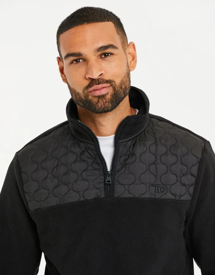 Men Black Onion Quilted Quarter Zip Fleece Threadbare Quarter Zips Men Black Onion Quilted Quarter Zip Fleece Threadbare Quarter Zips