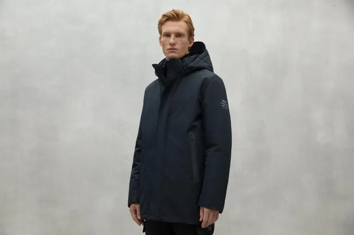 Men Black Parko Coat Ecoalf Coats And Jackets