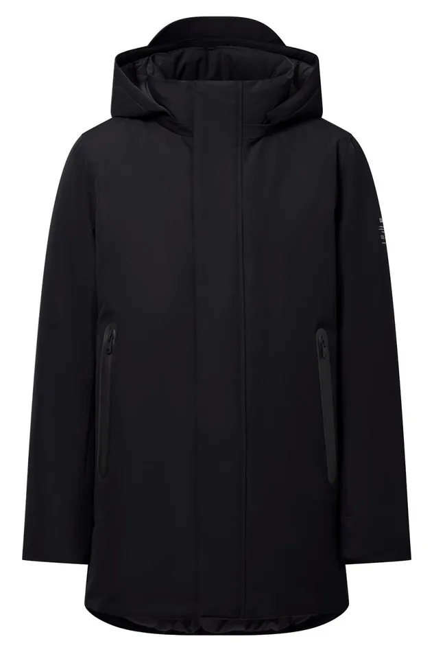 Men Black Parko Coat Ecoalf Coats And Jackets