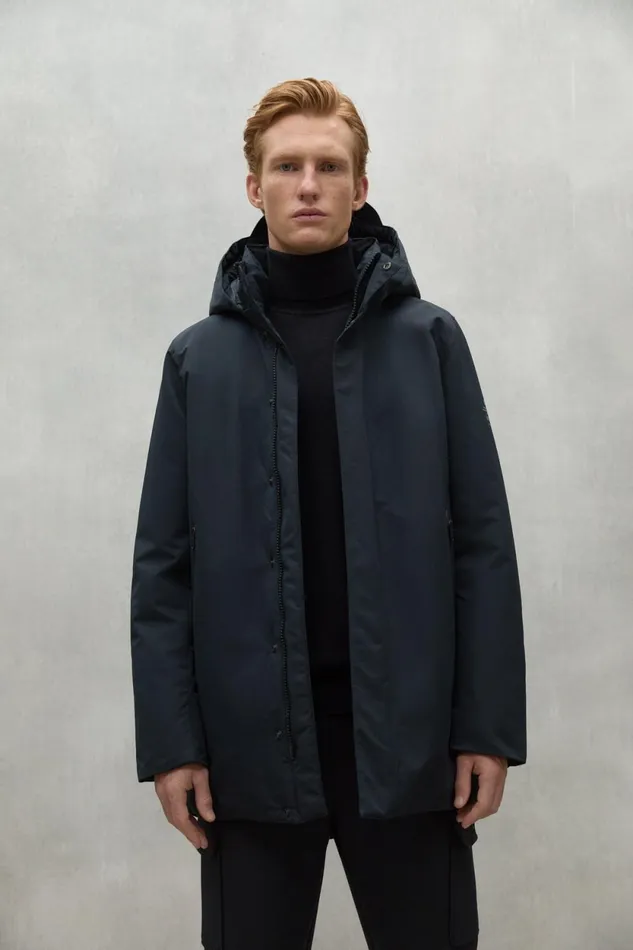 Men Black Parko Coat Ecoalf Coats And Jackets