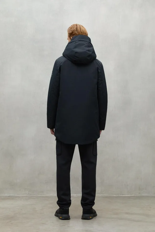 Men Black Parko Coat Ecoalf Coats And Jackets