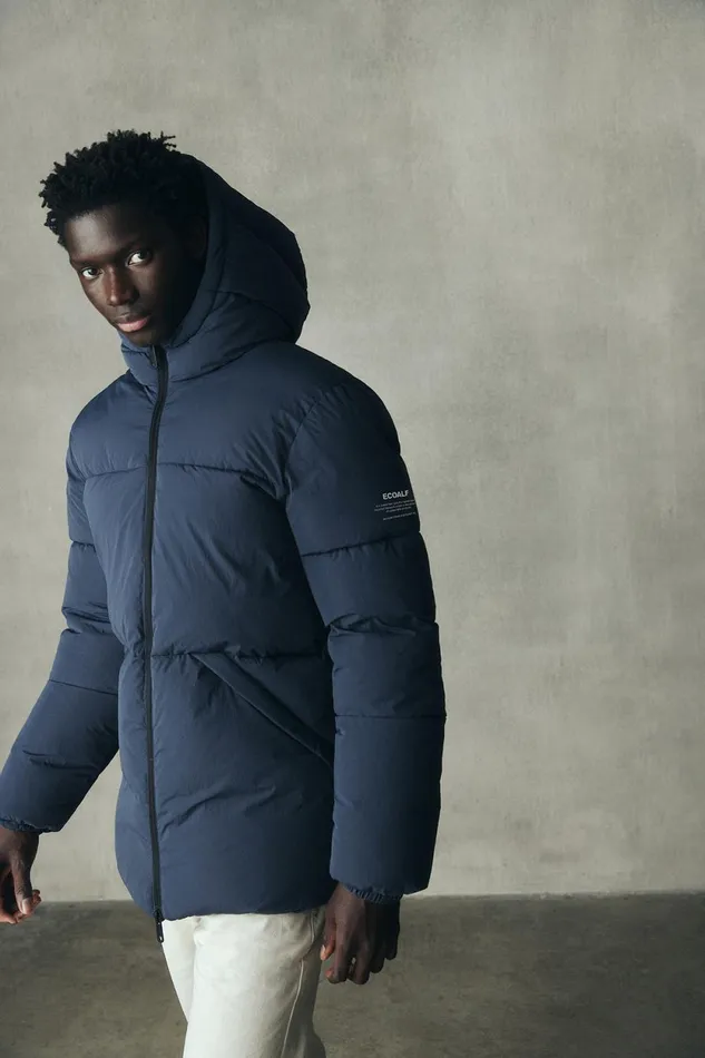 Men Blue Bans Jacket Ecoalf Coats And Jackets