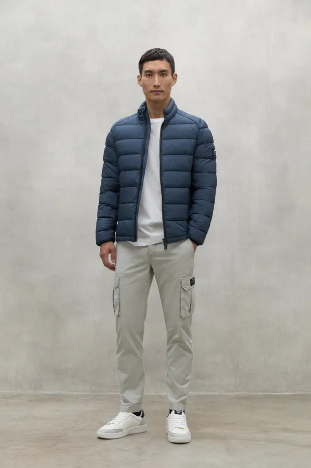Men Blue Beret Jacket Ecoalf Coats And Jackets