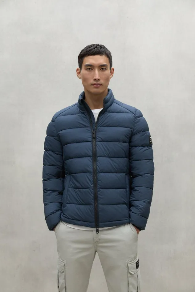 Men Blue Beret Jacket Ecoalf Coats And Jackets