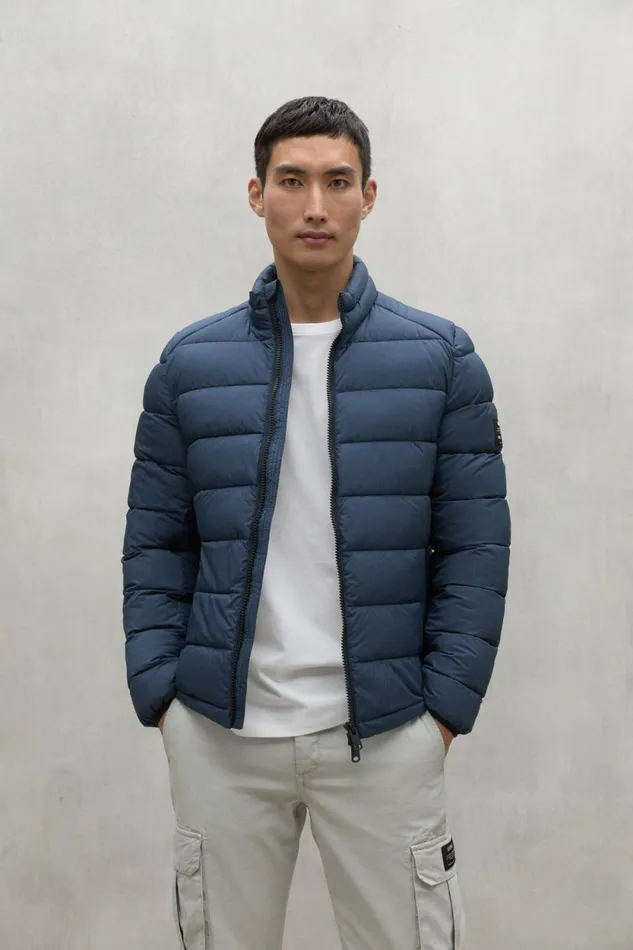 Men Blue Beret Jacket Ecoalf Coats And Jackets