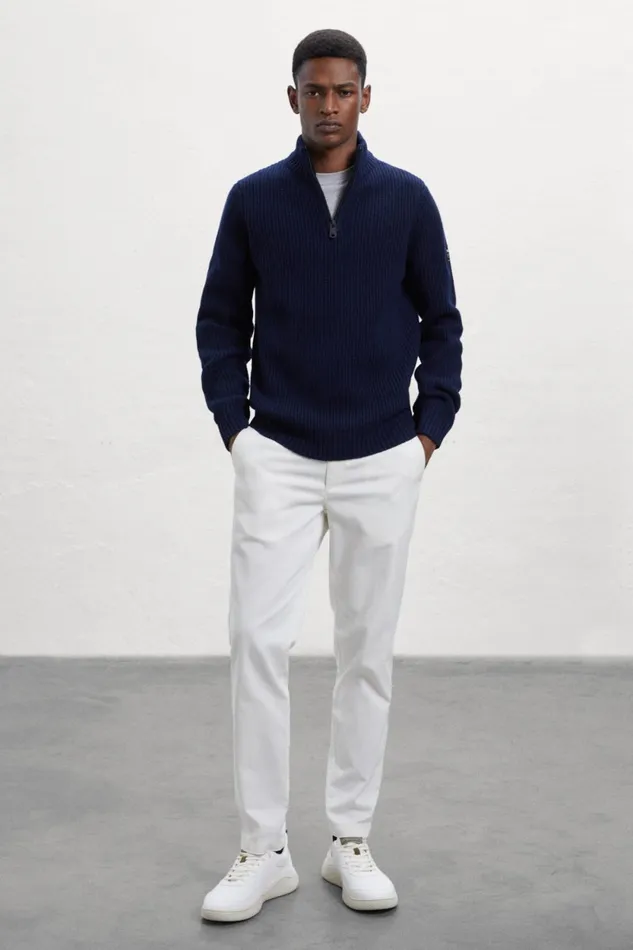 Men Blue Merto Knitted Jumper Ecoalf Knitwear