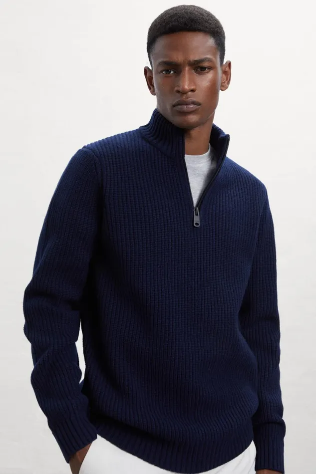 Men Blue Merto Knitted Jumper Ecoalf Knitwear