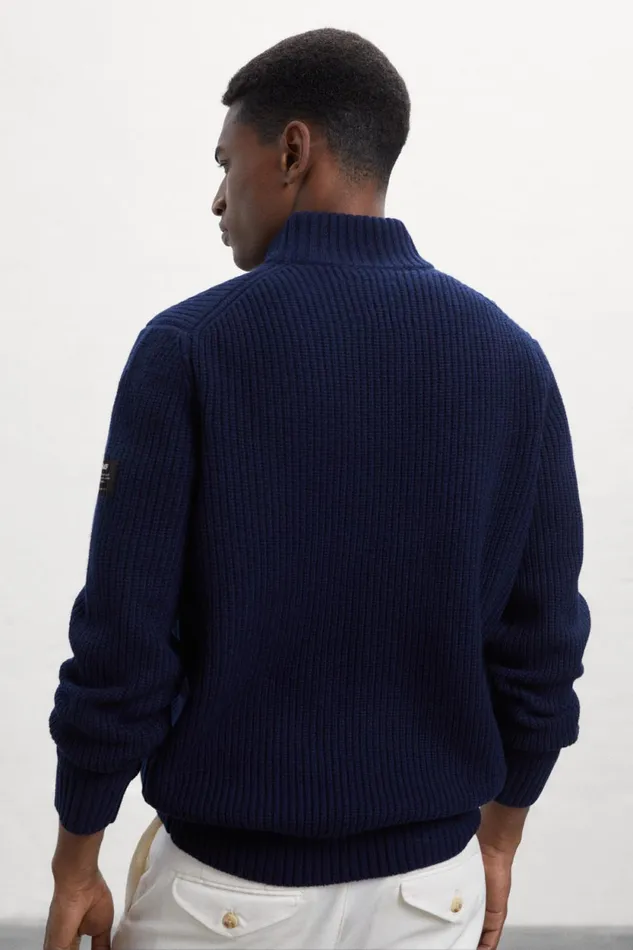 Men Blue Merto Knitted Jumper Ecoalf Knitwear