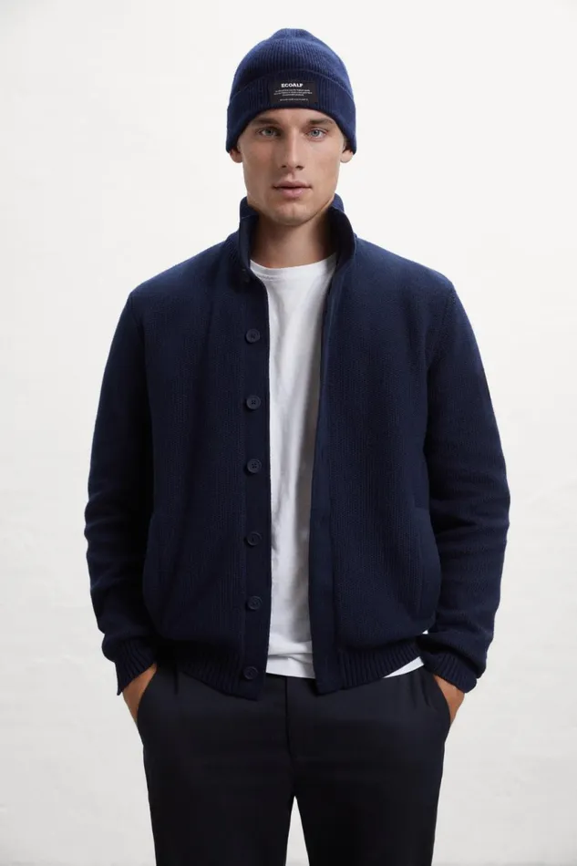 Men Blue Troca Knitted Jumper Ecoalf Knitwear