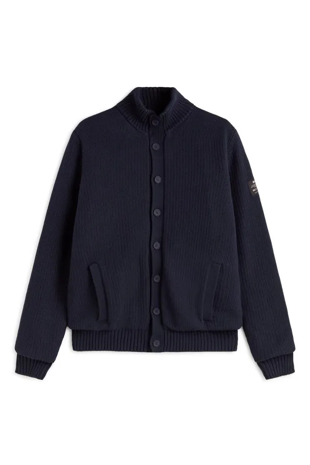 Men Blue Troca Knitted Jumper Ecoalf Knitwear