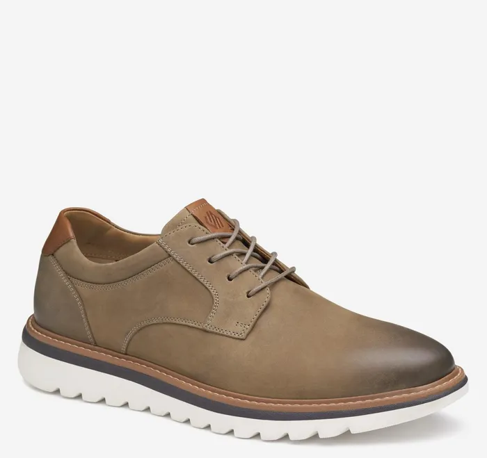 Men Braydon Plain Toe Dark Taupe Oiled Nubuck JohnstonandMurphy LaceUps