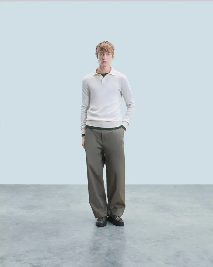 Men Cashmere Sweaters From Future Basic Polo Neck Sweater White