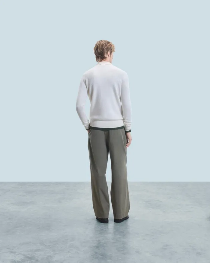Men Cashmere Sweaters From Future Basic Polo Neck Sweater White
