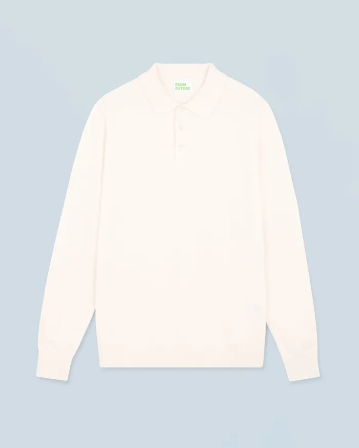 Men Cashmere Sweaters From Future Basic Polo Neck Sweater White