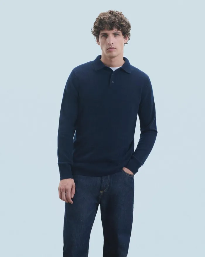Men Cashmere Sweaters From Future Basic Polo Neck Sweater White