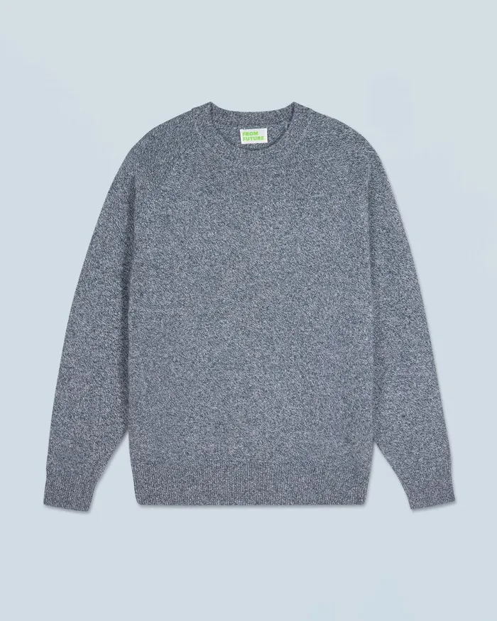 Men Cashmere Sweaters From Future Crewneck Raglan Sweater Moonlight Blue