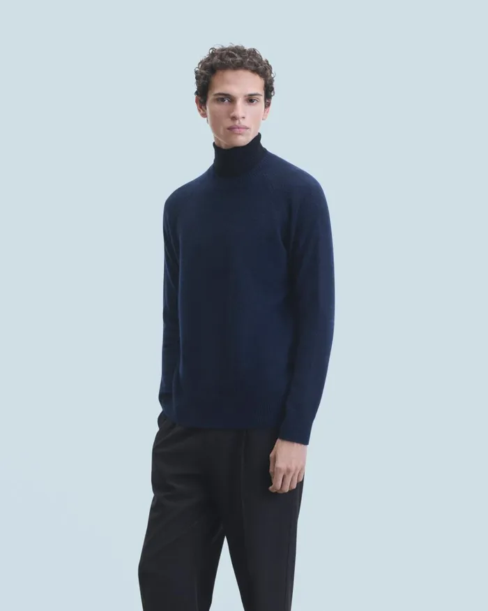 Men Cashmere Sweaters From Future Crewneck Raglan Sweater Moonlight Blue