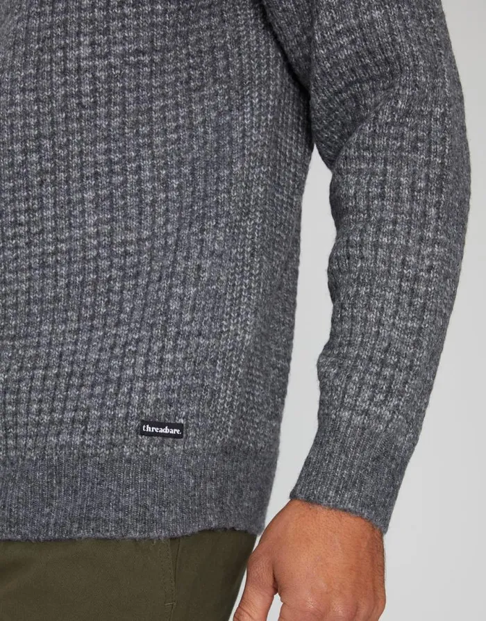 Men Charcoal Marl Raglan Sleeve Crew Neck Jumper Threadbare Jumpers Men Charcoal Marl Raglan Sleeve Crew Neck Jumper Threadbare Jumpers