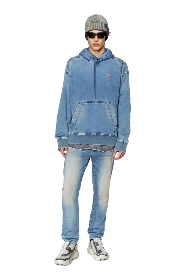 Men DUmRibNe Light Blue Diesel Sweaters
