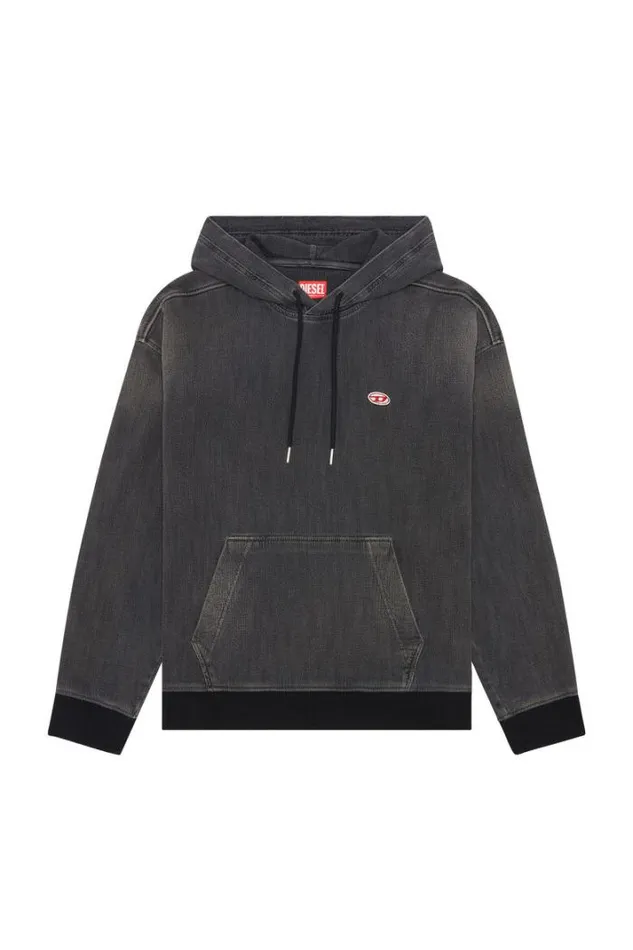 Men DUmRib Track Denim Hoodie Blackdark Grey Diesel Sweaters Men DUmRib Track Denim Hoodie Blackdark Grey Diesel Sweaters