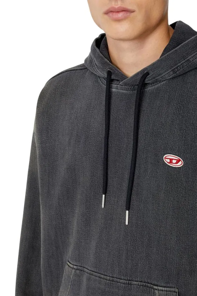 Men DUmRib Track Denim Hoodie Blackdark Grey Diesel Sweaters Men DUmRib Track Denim Hoodie Blackdark Grey Diesel Sweaters