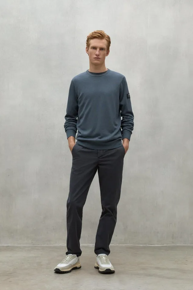 Men Dark Grey Aras Trousers Ecoalf Trousers
