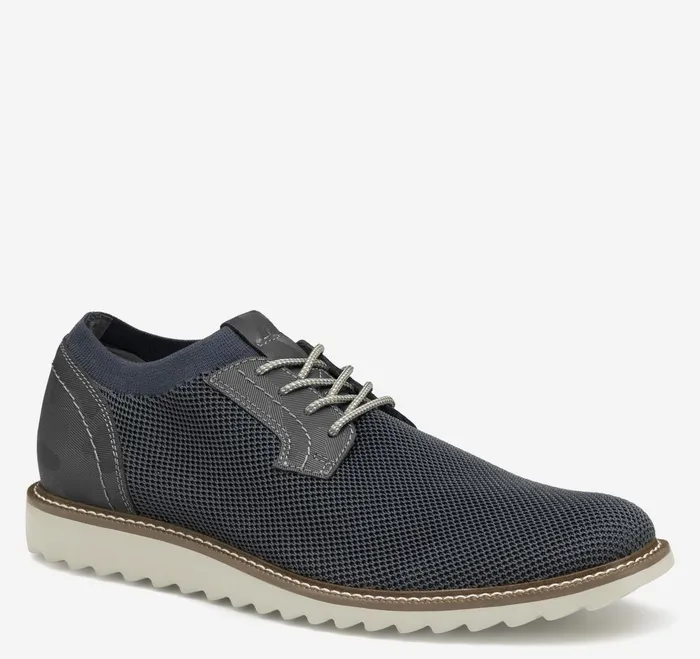 Men Duncan Knit Plain Toe Navy Knitcamoembossed Leather JohnstonandMurphy LaceUps Men Duncan Knit Plain Toe Navy Knitcamoembossed Leather JohnstonandMurphy LaceUps