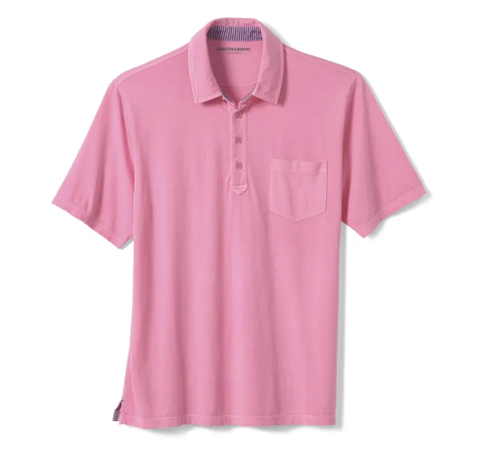 Men Garment Dyed Polo Pink JohnstonandMurphy Polos and Tees Men Garment Dyed Polo Pink JohnstonandMurphy Polos and Tees