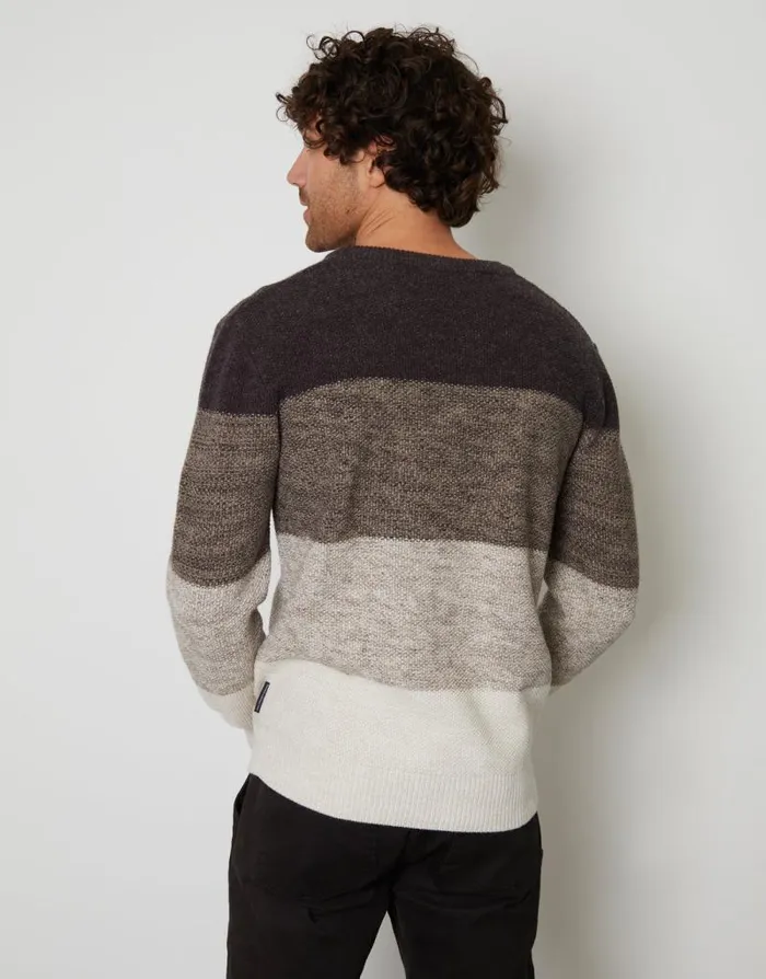 Men Grey Ombr Striped Crew Neck Jumper Threadbare Jumpers Men Grey Ombr Striped Crew Neck Jumper Threadbare Jumpers