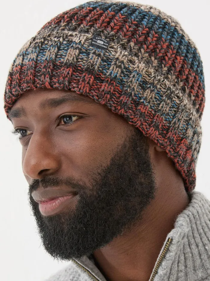 Men Hats Fat Face Multi Twist Beanie