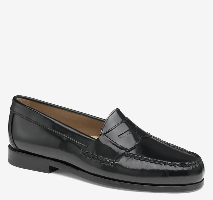Men Hayes Penny Loafer Black Brushoff Leather JohnstonandMurphy SlipOns and Loafers Men Hayes Penny Loafer Black Brushoff Leather JohnstonandMurphy SlipOns and Loafers