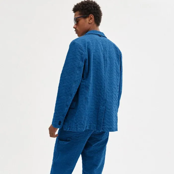 Men Jackets and Outerwear Coach Denim Blazer Royal Blue
