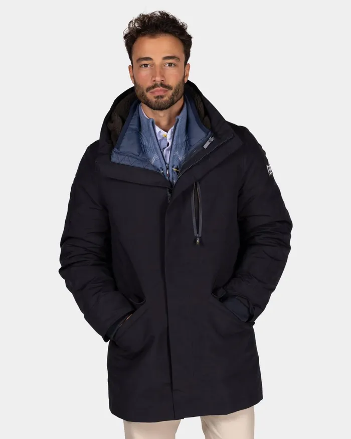Men Jackets NZA New Zealand Auckland Dark Blue Quilted Parka Jacket 8211 Winter Navy
