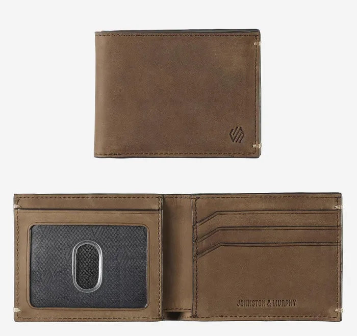Men Jackson Billfold Wallet Tan Oiled JohnstonandMurphy Wallets